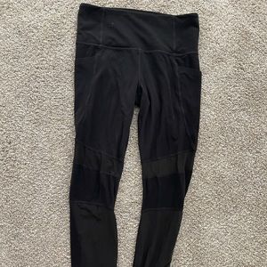 Athleta mesh panel black leggings